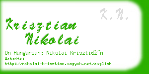 krisztian nikolai business card